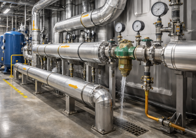 Progettazione linee vapore industriali