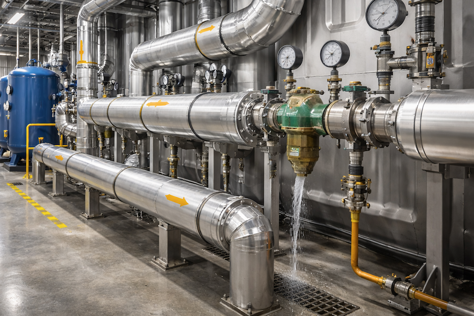 Progettazione linee vapore industriali